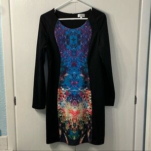 Adore Black Dress with Vibrant Multicolor Design